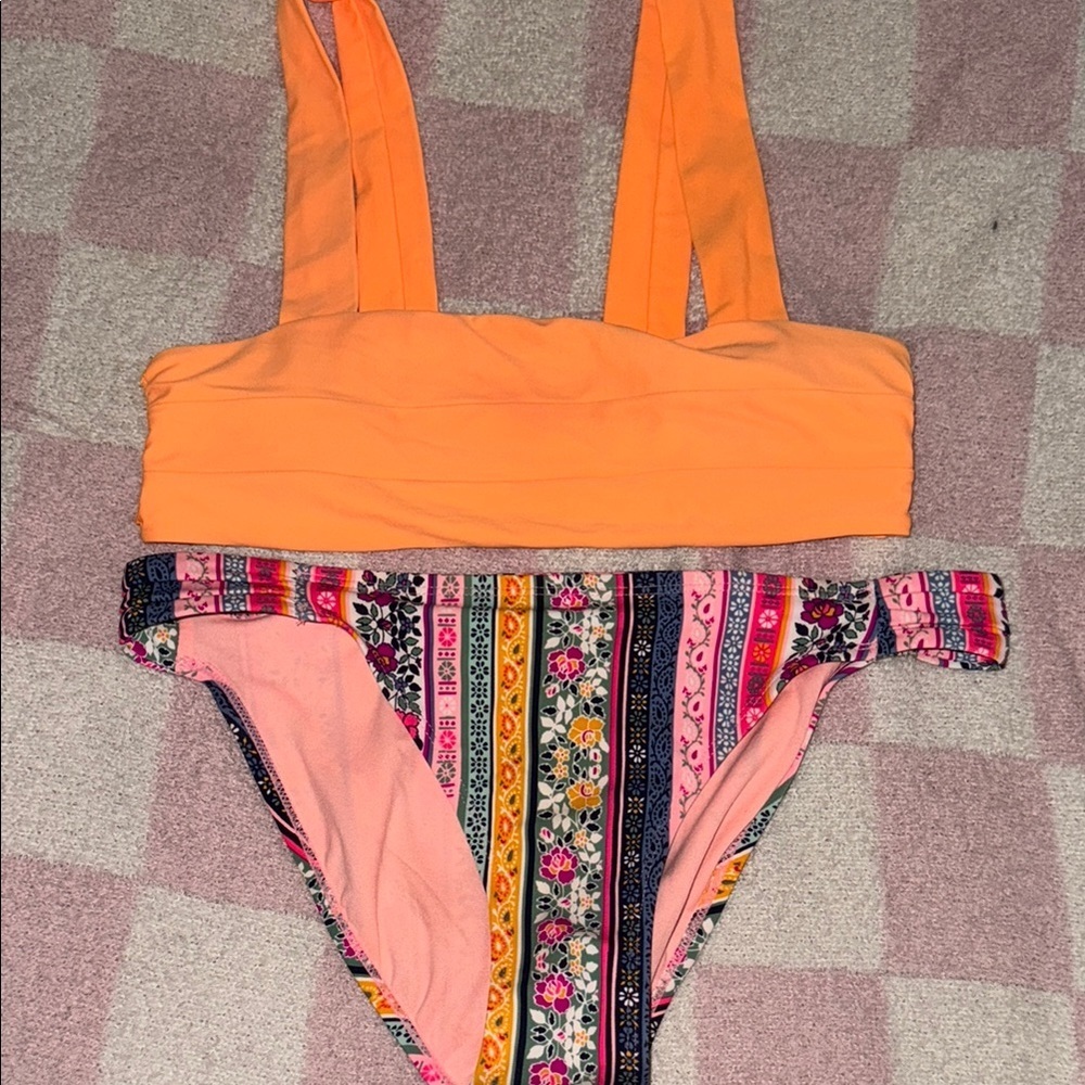 Vibrant Neon Orange Bikini Set